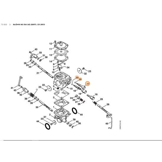 STIHL   Śruba regulacyjna biegu jałowego 4224 122 6800